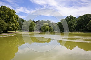 Slottsparken, extensive green areas in the city center, Malmo, Sweden photo