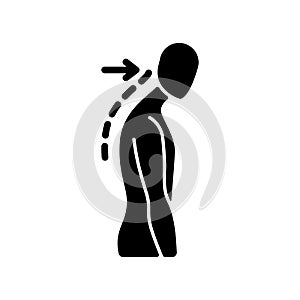 Slouching black glyph icon