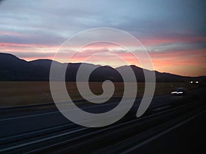 Slovak dusk over mountains