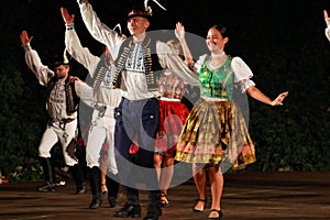 Slovak folklore dancers stage performance