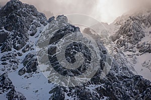 Slovak High Tatras. View of the rocks of the Gerlach massif