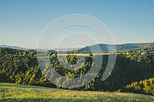 Slovak countryside, meadows in middle europe, mountains