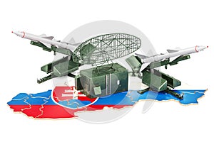 Slovak missile defence system concept, 3D rendering photo