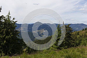 Summer Slovak Mountain Great Fatra, Velka Fatra, peaks Nova Hola 1361 m and Zvolen 1403 m, views from them, Slovakia