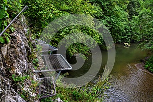 Slovak Paradise National Park, a trail in the woods. A beautiful landscape