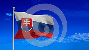 Slovakian flag, waving in the wind - 3d rendering - CGI