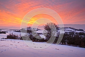 Slovak winter landscape.