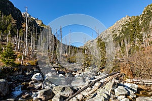 Slovakia. Beautiful autumn landscape of High Tatras trekking to Lomnicky Peak Lomnicky stit  and Kezmarsky Peak, Slovakia.