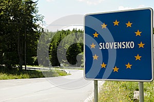 Slovakia Border Sign