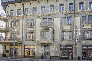 Slovakia, Bratislava - November 5th, 2017 historic old town, buildings from austro-hungarian empire.