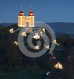 Slovakia - Calvary in Banska Stiavnica at night