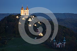Slovensko - Kalvária v Banskej Štiavnici v noci