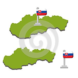 Slovakia cartoon illustration with Slovak flag