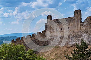 Slovakia beautiful view of the ruined castle Beckov Castle.Slovakia Castle Beckov - panorama