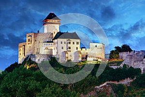 Slovakia Castle at night - Trencin