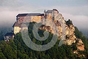 Slovakia castle at sunrise - Oravsky hrad