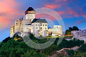 Slovakia Castle - Trencin at sunrise