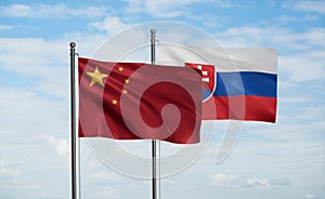 Slovakia and China flag