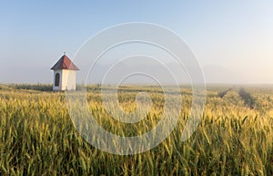 Slovakia countryside with chapel