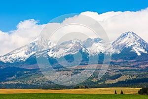 Slovakia countryside landscape in spring