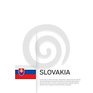 Slovakia flag background. State patriotic slovak banner, cover. Document template with slovakia flag on white background. National