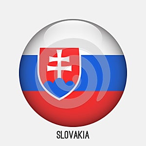 Slovakia flag in circle shape.