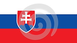 Slovakia flag icon in flat style. National sign vector illustration. Politic business concept