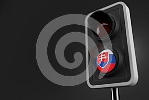 Slovakia flag inside traffic light