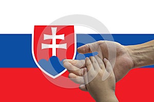 Slovakia flag, intergration of a multicultural group of young people