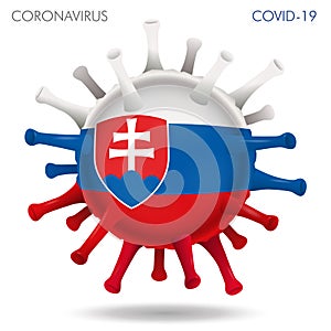 Slovakia flag in virus shape