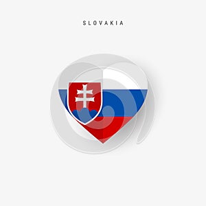 Slovakia heart shaped flag. Origami paper cut Slovak national banner
