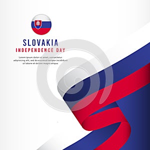 Slovakia Independence Day Celebration, banner set Design Vector Template Illustration