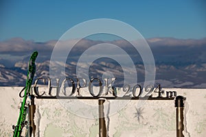 Slovakia, Jasna - February 3, 2022: view from the top of chopok mountains