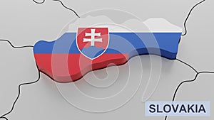 Slovakia map 3D illustration