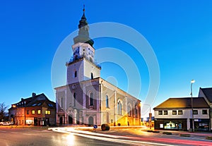 Slovakia - Modra city with church at night