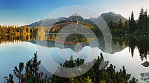 Slovakia mountain lake in High Tatra