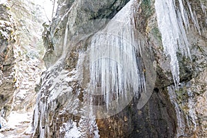 Slovakia national park Mala Fatra, Janosikove diery, Terchova - outdoor park in winter, paths in the snow, tourism and hiking