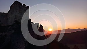 Slovakia Old Castle and Sunrise