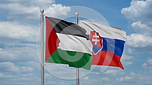Slovakia and Palestine two flags