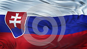 SLOVAKIA Realistic Waving Flag Background
