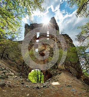 Slovakia - Ruin of old castle Pajstun, Panoramic view