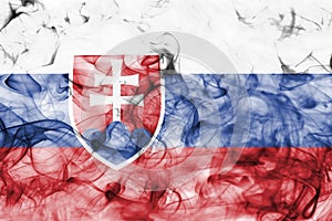 Slovakia smoke flag on a white background.