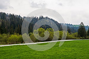 Slovakia Tatra mountain tops in misty weather