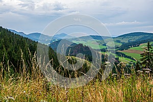 Slovakia Tatra mountain tops in misty weather