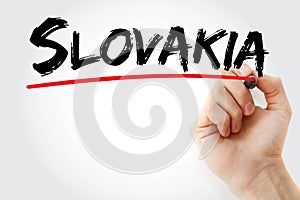 Slovakia text with marker