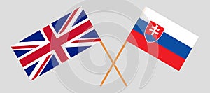 Slovakia and UK. The Slovakian and British flags. Official colors. Correct proportion. Vector