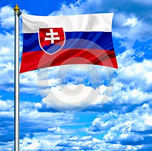 Slovakia waving flag against blue sky
