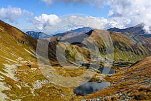 Slovakian carpathian mountain lake in autumn