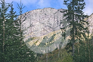 Slovakian carpathian mountains in autumn with green forests - vi