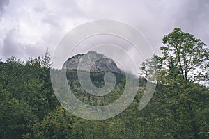 Slovakian carpathian mountains in autumn with green forests - vi